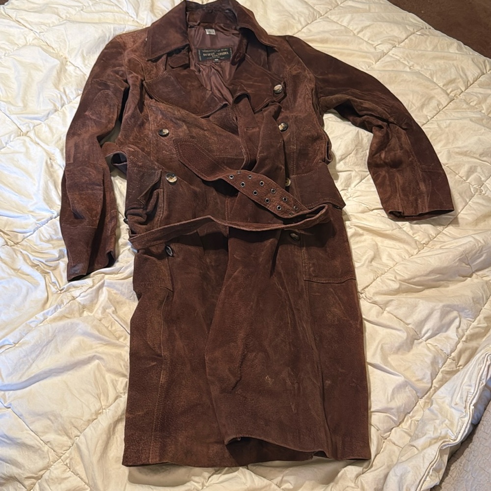 Vetements de Peau de Jacques Esterel Paris leather vintage trenchcoat rare!